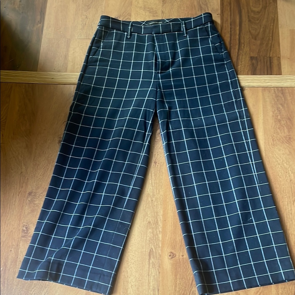 Banana Republic Navy and White crop wide leg pants